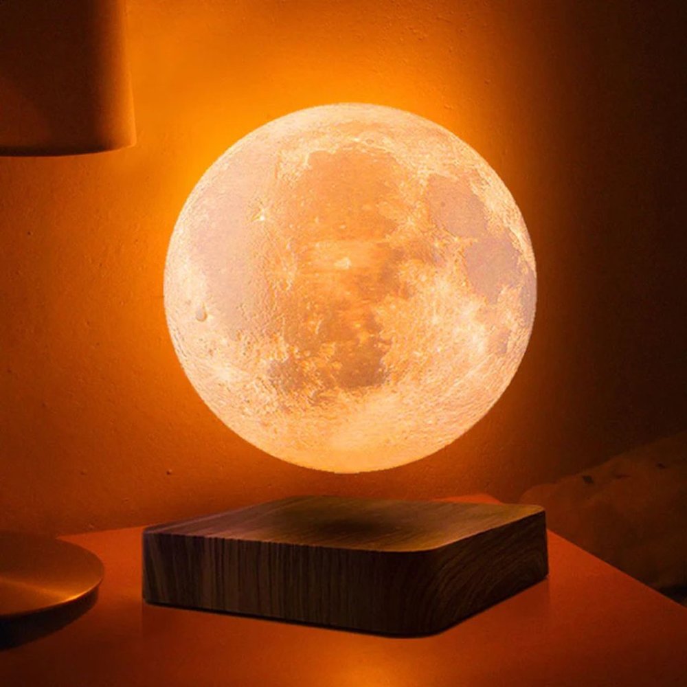 Levitating & Spinning Moon Night Lamp - Remote Control - 16 Color Changes